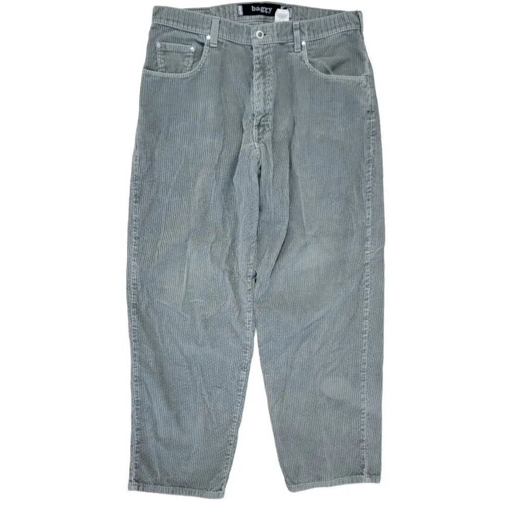 Levis Mens Jeans Size 36x32 Baggy Thick Corduroy Gray